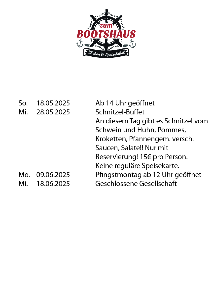 Öffnungszeiten Mai